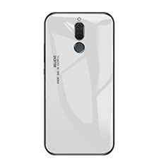 Carcasa Bumper Funda Silicona Espejo Gradiente Arco iris para Huawei Rhone Blanco