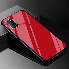 Carcasa Bumper Funda Silicona Espejo Gradiente Arco iris para Oppo A72 Rojo