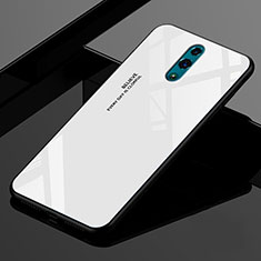 Carcasa Bumper Funda Silicona Espejo Gradiente Arco iris para Oppo K3 Blanco