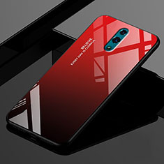 Carcasa Bumper Funda Silicona Espejo Gradiente Arco iris para Oppo K3 Rojo