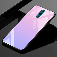 Carcasa Bumper Funda Silicona Espejo Gradiente Arco iris para Oppo K3 Rosa