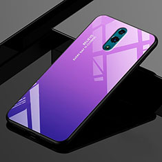 Carcasa Bumper Funda Silicona Espejo Gradiente Arco iris para Oppo Realme X Morado