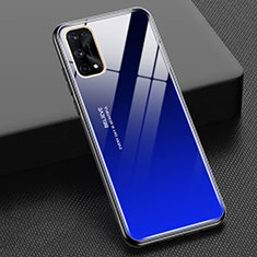 Carcasa Bumper Funda Silicona Espejo Gradiente Arco iris para Realme X7 5G Azul