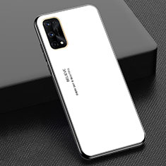 Carcasa Bumper Funda Silicona Espejo Gradiente Arco iris para Realme X7 5G Blanco