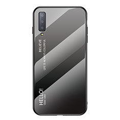 Carcasa Bumper Funda Silicona Espejo Gradiente Arco iris para Samsung Galaxy A7 (2018) A750 Negro