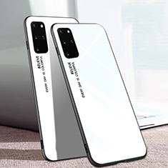 Carcasa Bumper Funda Silicona Espejo Gradiente Arco iris para Samsung Galaxy S20 Plus 5G Blanco