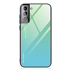 Carcasa Bumper Funda Silicona Espejo Gradiente Arco iris para Samsung Galaxy S21 5G Menta Verde