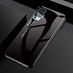 Carcasa Bumper Funda Silicona Espejo Gradiente Arco iris para Vivo X50 Pro 5G Negro