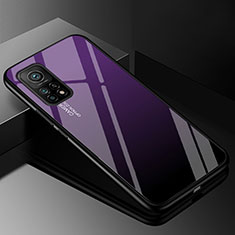 Carcasa Bumper Funda Silicona Espejo Gradiente Arco iris para Xiaomi Mi 10T 5G Morado