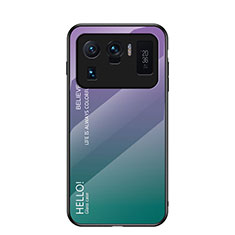 Carcasa Bumper Funda Silicona Espejo Gradiente Arco iris para Xiaomi Mi 11 Ultra 5G Morado