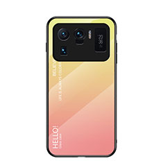 Carcasa Bumper Funda Silicona Espejo Gradiente Arco iris para Xiaomi Mi 11 Ultra 5G Naranja