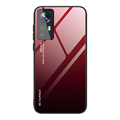 Carcasa Bumper Funda Silicona Espejo Gradiente Arco iris para Xiaomi Mi 12S 5G Rojo