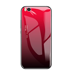 Carcasa Bumper Funda Silicona Espejo Gradiente Arco iris para Xiaomi Mi 5S 4G Rojo