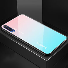 Carcasa Bumper Funda Silicona Espejo Gradiente Arco iris para Xiaomi Mi 9 Lite Cian