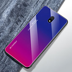 Carcasa Bumper Funda Silicona Espejo Gradiente Arco iris para Xiaomi Redmi 8A Morado