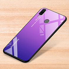 Carcasa Bumper Funda Silicona Espejo Gradiente Arco iris para Xiaomi Redmi Note 7 Pro Morado