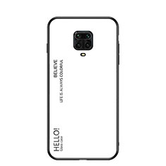 Carcasa Bumper Funda Silicona Espejo Gradiente Arco iris para Xiaomi Redmi Note 9 Pro Blanco