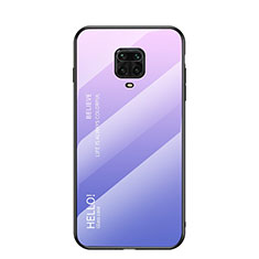 Carcasa Bumper Funda Silicona Espejo Gradiente Arco iris para Xiaomi Redmi Note 9 Pro Morado