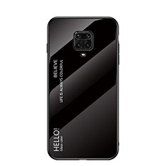 Carcasa Bumper Funda Silicona Espejo Gradiente Arco iris para Xiaomi Redmi Note 9S Negro