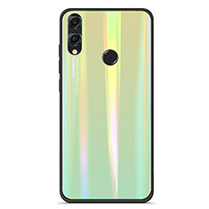 Carcasa Bumper Funda Silicona Espejo Gradiente Arco iris R01 para Huawei Honor V10 Lite Verde