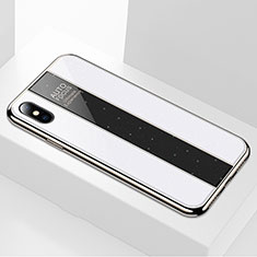 Carcasa Bumper Funda Silicona Espejo M01 para Apple iPhone X Blanco