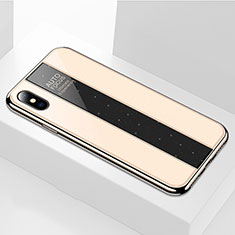 Carcasa Bumper Funda Silicona Espejo M01 para Apple iPhone X Oro