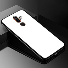 Carcasa Bumper Funda Silicona Espejo M01 para Nokia 7 Plus Blanco