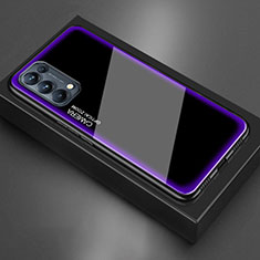 Carcasa Bumper Funda Silicona Espejo M01 para Oppo Reno5 Pro 5G Morado