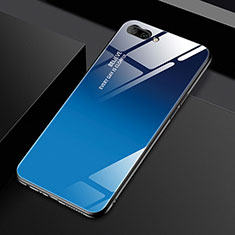 Carcasa Bumper Funda Silicona Espejo M02 para Oppo A12e Azul