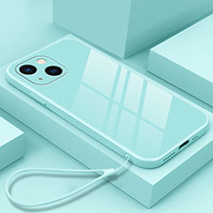 Carcasa Bumper Funda Silicona Espejo M03 para Apple iPhone 13 Azul Cielo