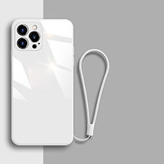 Carcasa Bumper Funda Silicona Espejo M08 para Apple iPhone 13 Pro Max Blanco