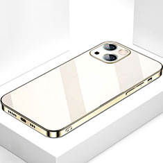 Carcasa Bumper Funda Silicona Espejo M09 para Apple iPhone 14 Oro
