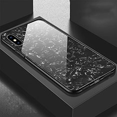 Carcasa Bumper Funda Silicona Espejo para Apple iPhone X Negro