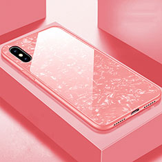 Carcasa Bumper Funda Silicona Espejo para Apple iPhone Xs Max Oro Rosa