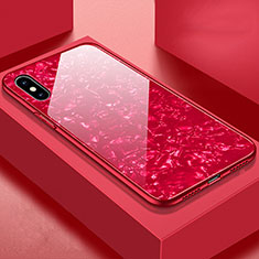 Carcasa Bumper Funda Silicona Espejo para Apple iPhone Xs Rojo