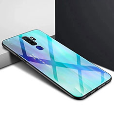 Carcasa Bumper Funda Silicona Espejo para Oppo A5 (2020) Cian