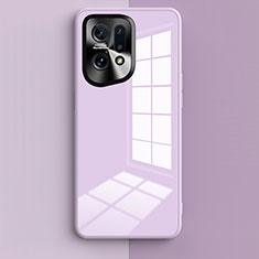 Carcasa Bumper Funda Silicona Espejo para Oppo Find X5 5G Purpura Claro