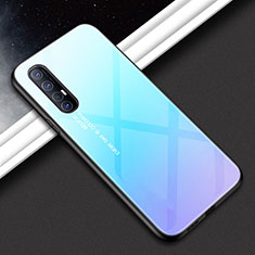 Carcasa Bumper Funda Silicona Espejo para Oppo Reno3 Pro Azul Cielo