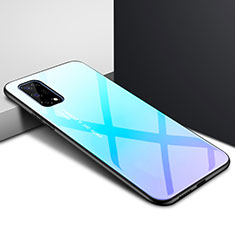 Carcasa Bumper Funda Silicona Espejo para Realme X7 Pro 5G Azul Claro