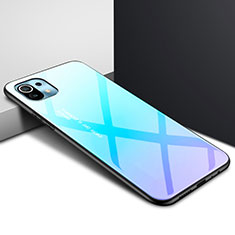 Carcasa Bumper Funda Silicona Espejo para Xiaomi Mi 11 Lite 5G NE Azul Cielo