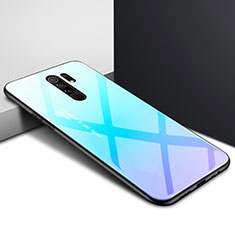 Carcasa Bumper Funda Silicona Espejo para Xiaomi Redmi 9 Azul Cielo