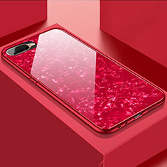 Carcasa Bumper Funda Silicona Espejo T01 para Oppo K1 Rojo