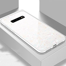 Carcasa Bumper Funda Silicona Espejo U01 para Samsung Galaxy S10 Blanco