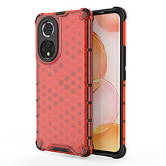 Carcasa Bumper Funda Silicona Transparente 360 Grados AM1 para Huawei Honor 50 5G Rojo