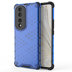 Carcasa Bumper Funda Silicona Transparente 360 Grados AM1 para Huawei Honor 70 Pro 5G Azul