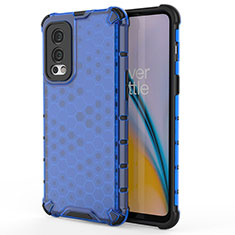 Carcasa Bumper Funda Silicona Transparente 360 Grados AM1 para OnePlus Nord 2 5G Azul