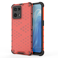 Carcasa Bumper Funda Silicona Transparente 360 Grados AM1 para Oppo F21 Pro 4G Rojo