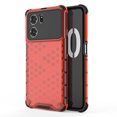 Carcasa Bumper Funda Silicona Transparente 360 Grados AM1 para Oppo K10 5G Rojo