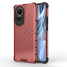 Carcasa Bumper Funda Silicona Transparente 360 Grados AM1 para Oppo Reno10 5G Rojo