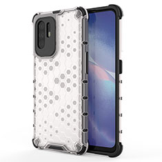 Carcasa Bumper Funda Silicona Transparente 360 Grados AM1 para Oppo Reno5 Z 5G Blanco